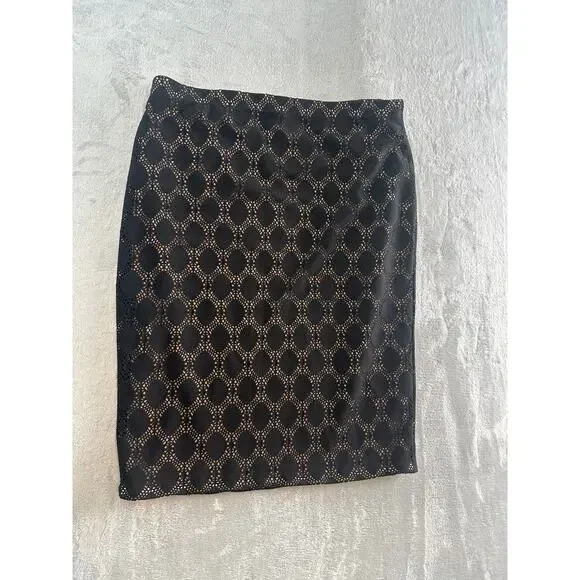 Vince Camuto Black Lace Overlay Lined Pencil Skirt - Size L - Picture 2 of 5